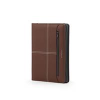 PORTABLOCCO 24x31x3 cm. CON ZIP IN ECOPELLE COL. MARRONE - INTEMPO