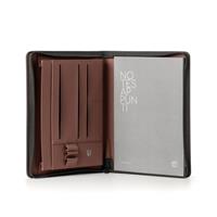 PORTABLOCCO 24x31x3 cm. CON ZIP IN ECOPELLE COL. MARRONE - INTEMPO