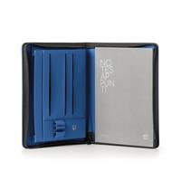 PORTABLOCCO 24x31x3 cm. CON ZIP IN ECOPELLE COL. BLU - INTEMPO