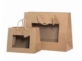 BUSTA WINDOW KRAFT 210 gr. 16x14+18 cm. COL. AVANA - PNP