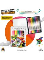 BOX METAL 12 BRUSH BI PUNTA LETTERING FRAFFROG - TINTAUNITA