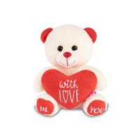 ORSETTO PELUCHE 15 cm. WHITE LOVE - COLOURBOOK