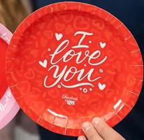 SET 8 PIATTINI I LOVE COL. ROSSO - COLOURBOOK