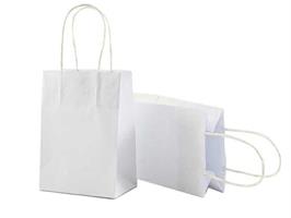 BUSTA SHOPPER 22x10x29 cm. CON CORDONCINO COL.BIANCO