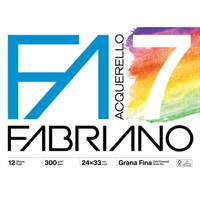 BLOCCO ACQUERELLO 12 ff. F7 22x33 cm. 300 gr. GRANA FINA - FABBRIANO