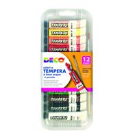 SCATOLA 12 TUBETTI TEMPERA DECO 12 ml. COL. ASSORTITI - CWR