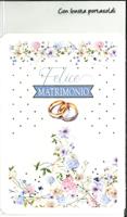 BIGLIETTO 12x18 cm. FELICE MATRIMONIO CON PORTASOLDI - LINA
