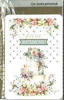 BIGLIETTO 12x18 cm. FELICE MATRIMONIO CON PORTASOLDI - LINA
