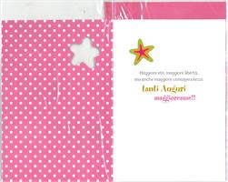 BIGLIETTO 12x18 cm. TANTI AUGURI PER I TUOI 18 ANNI - LINA