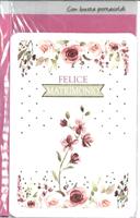 BIGLIETTO 12x18 FELICE MATRIMONIO CON PORTASOLDI - LINA