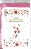 BIGLIETTO 12x18 FELICE MATRIMONIO CON PORTASOLDI - LINA