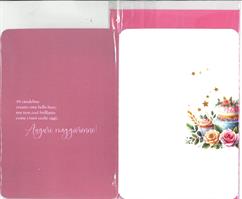 BIGLIETTO 12x18 cm. BUON COMPLEANNO 18 ANNI - LINA