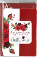 BIGLIETTO 12x18 cm. CONGRATULAZIONI PER VOSTRO MATRIMONIO - LINA