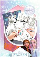 ALBUM DA COLORARE + 160 STICKERS TEMA FROZEN - DISNEY