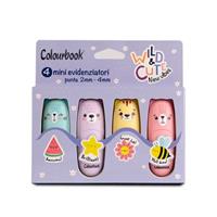 SET 4 EVIDENZIATORI MINI WILD & CUTE PASTEL - COLOURBOOK