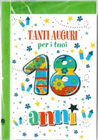 BIGLIETTO 12x18 cm. TANTI AUGURI PER I TUOI 18 ANNI - LINA