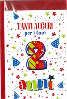 BIGLIETTO 12x18 cm. TANTI AUGURI PER I TUOI 2 ANNI - LINA