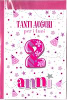 BIGLIETTO 12x18 cm. TANTI AUGURI PER I TUOI 2 ANNI - LINA