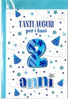 BIGLIETTO 12x18 cm. TANTI AUGURI PER I TUOI 2 ANNI - LINA