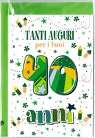 BIGLIETTO 12x18 cm. TANTI AUGURI PER I TUOI 40 ANNI - LINA