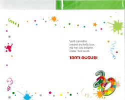BIGLIETTO 12x18 cm. PER IL TUO 20 COMPLEANNO - LINA