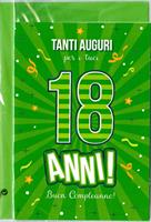 BIGLIETTO 12x18 cm. TANTI AUGURI PER I TUOI 18 ANNI - LINA