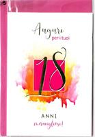 BIGLIETTO 12x18 cm. AUGURI PER I TUOI 18 ANNI - LINA