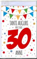 BIGLIETTO 12x18 cm. A RILIEVO TANTI AUGURI PER I TUOI 30 ANNI - LINA