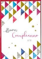 BIGLIETTO 12x18 cm. A RILIEVO BUON COMPLEANNO - LINA