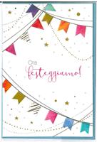 BIGLIETTO 12x18 cm. A RILIEVO ORA FESTEGGIAMO! - LINA