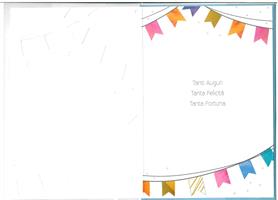 BIGLIETTO 12x18 cm. A RILIEVO ORA FESTEGGIAMO! - LINA