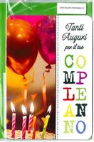 BIGLIETTO 12x18 cm. CON BUSTA PORTASOLDI BUON COMPLEANNO - LINA