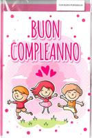 BIGLIETTO 12x18 cm. CON BUSTA PORTASOLDI BUON COMPLEANNO - LINA