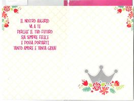 BIGLIETTO 12x18 cm. CON BUSTA PORTASOLDI BUON COMPLEANNO - LINA