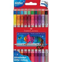 SCATOLA 20 PENNARELLI GLITTER DOPPIA PUNTA - FABER CASTELL