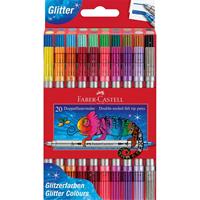 SCATOLA 20 PENNARELLI GLITTER DOPPIA PUNTA - FABER CASTELL