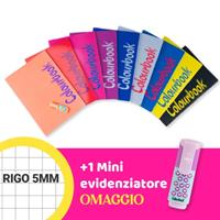 SET 6 MAXI QUADERNI BICOLOR 96+R 100 gr. RIGATURA 5M - COLOURBOOK