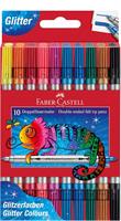 SCATOLA 10 PENNARELLI GLITTER DOPPIA PUNTA - FABER CASTELL