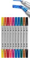 SCATOLA 10 PENNARELLI GLITTER DOPPIA PUNTA - FABER CASTELL