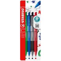 SET 4 PENNE SFERA SCATTO POINTBALL COLORFUL - STABILO