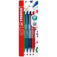 SET 4 PENNE SFERA SCATTO POINTBALL COLORFUL - STABILO