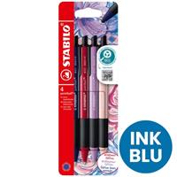 SET 4 PENNE SFERA SCATTO POINTBALL WILDFLOWERS (INKU BLU) - STABILO
