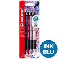 SET 4 PENNE SFERA SCATTO POINTBALL WILDFLOWERS (INKU BLU) - STABILO