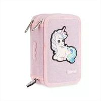 ASTUCCIO 3 ZIP UNICORN COL. ROSA - COLOURBOOK