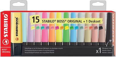 DESK 15 EVIDENZIATORI BOSS FLUO E PASTEL - STABILO