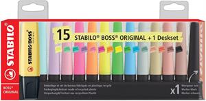 DESK 15 EVIDENZIATORI BOSS FLUO E PASTEL - STABILO