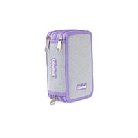 ASTUCCIO 3 ZIP GLITTER COL. VIOLA - COLOURBOOK