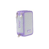 ASTUCCIO 3 ZIP GLITTER COL. VIOLA - COLOURBOOK