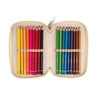 ASTUCCIO 3 ZIP GLITTER COL. ORO - COLOURBOOK