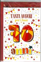 BIGLIETTO 12x18 cm. TANTI AUGURI PER TUOI 70 ANNI - LINA